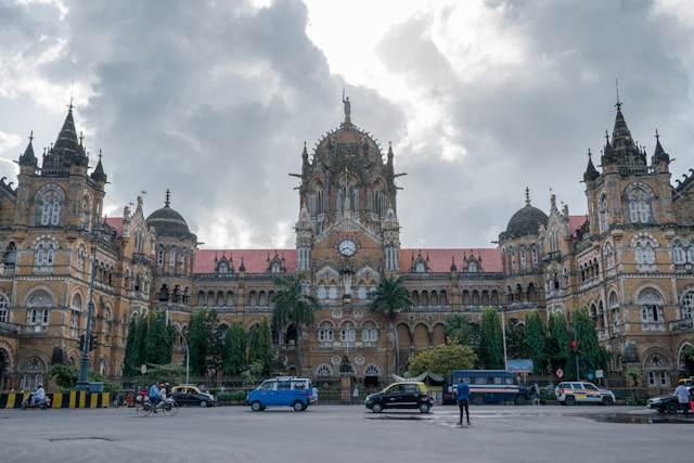 View of Mumbai Railwai Station, showcasing its bustling cityscape, iconic landmarks, and vibrant culture.