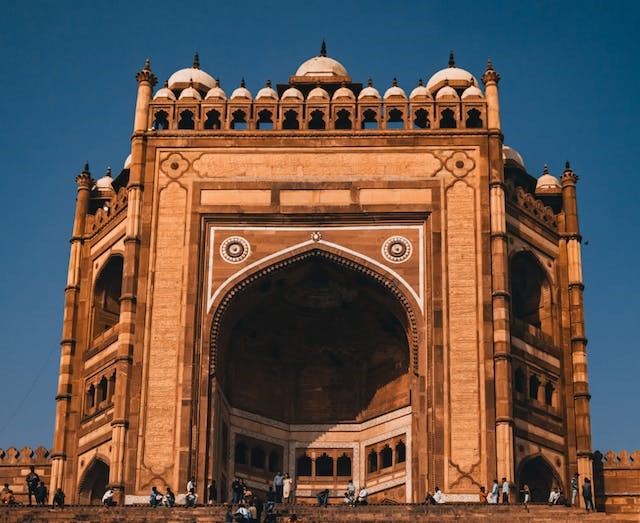 People enjoying in front of fort of Fatehpur Sikri near agra