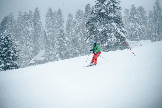 Person skiing in snowy Gulmarg