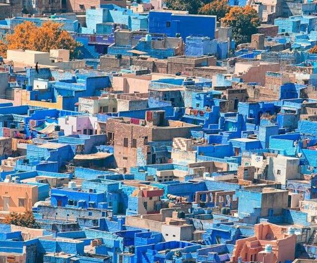 Houses coloured with Blue paint in jodhpur town