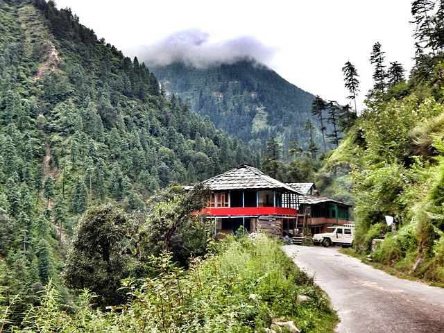 Red House in a mountain valley