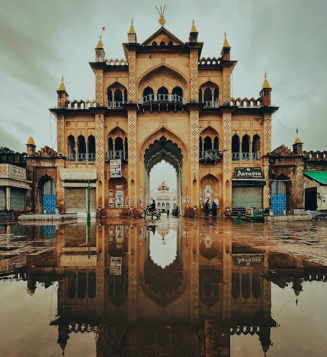 Historical building at lucknow during rain