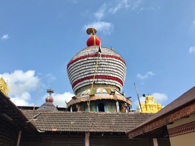 View of Tomb over a temple on a clear blue sky