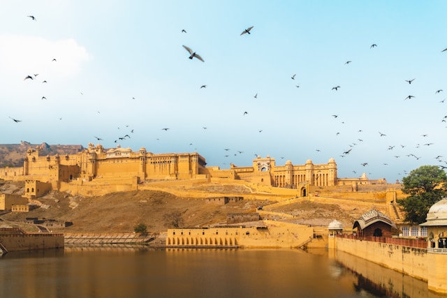 Jaipur, India skyline featuring iconic landmarks City Palace